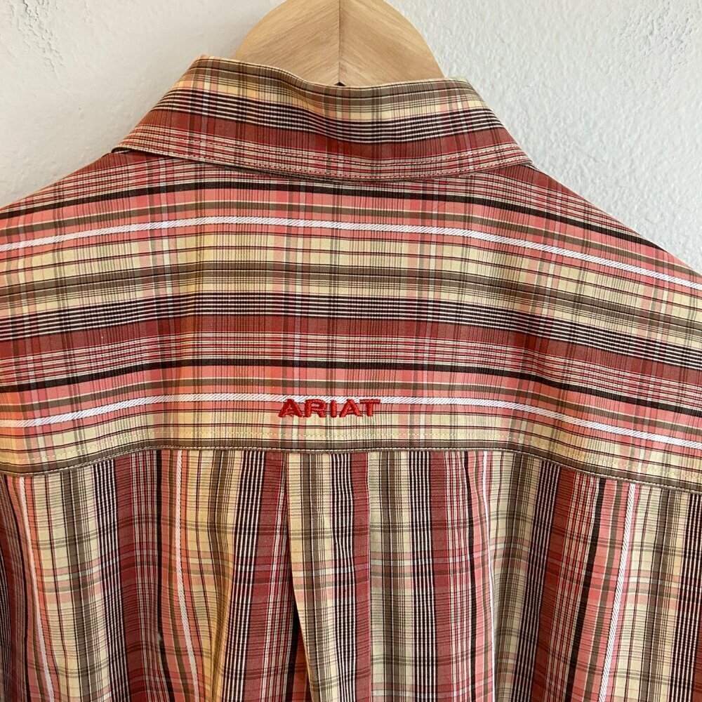 Ariat Collins Paid Button Down Shirt Long Sleeve Performance - Picture 7 of 8